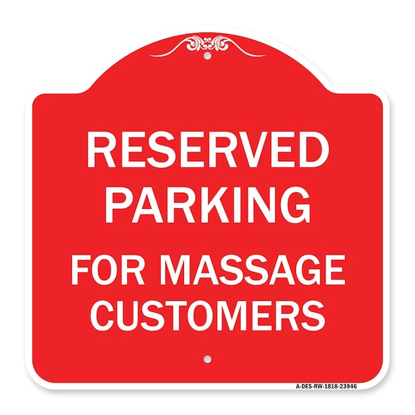 Signmission Designer Series Sign-For Massage Customers, Red & White Aluminum Sign, 18" x 18", RW-1818-23946 A-DES-RW-1818-23946 - main